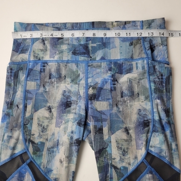 LULULEMON On Pace Crop Mesh Mid Rise Nulux Blue 8 - Picture 8 of 11